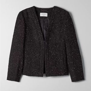 NWT Aritzia Babaton Tretter Blazer - Black Tweed with Gold Metallic